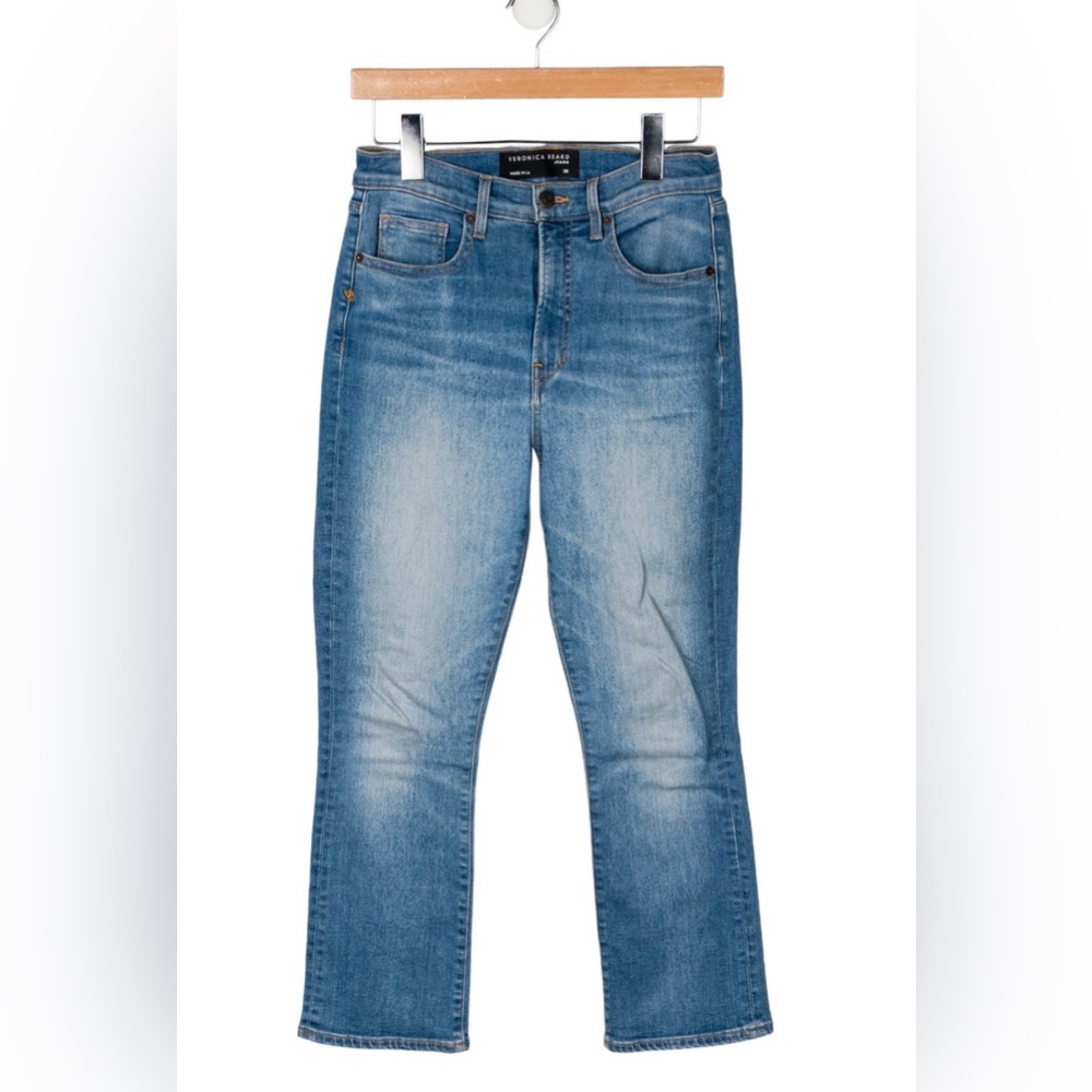 Veronica Beard Carly Kick Flare Jeans High Rise Size 28 Medium Wash Denim